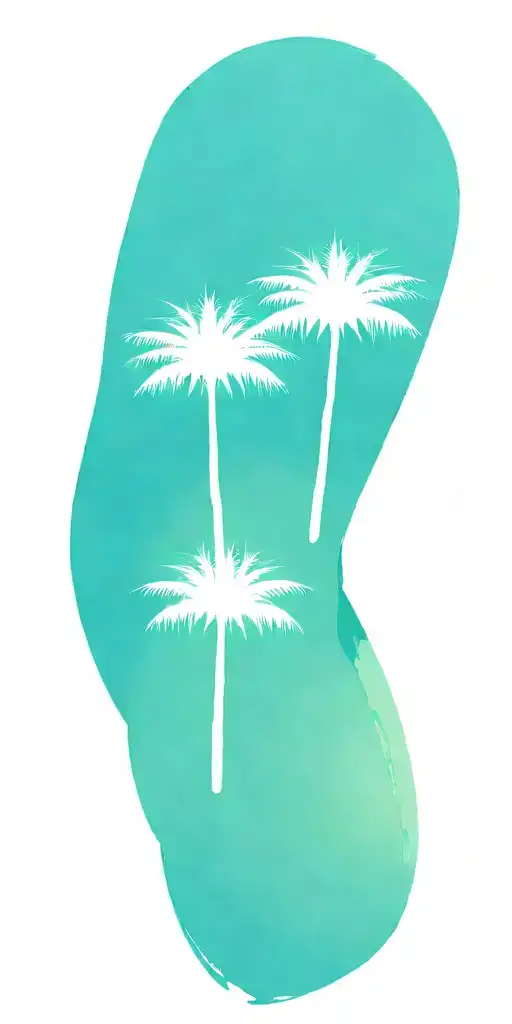 tribal inspired design featuring, snow covered palm trees and sun rising  tattoo design idea