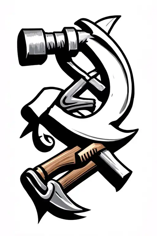 Hammer and Sickle tattoo re draw tattoo design idea