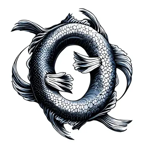 pisces sign and neptune sign combined together minimalist tattoo design idea