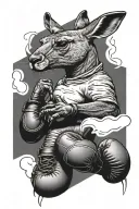 kangaroo and boxing gloves tattoo design idea