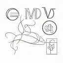 letters inlcude J,M,G,V tattoo design idea