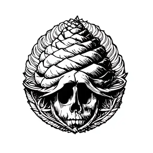 Cedar cone in the form of a pineal gland Vatican tattoo design idea