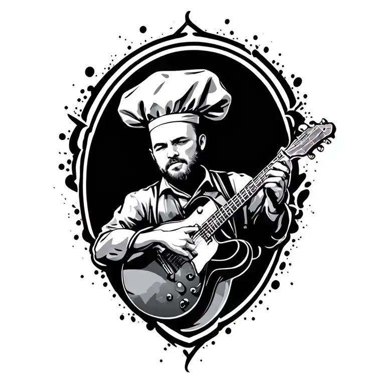 music chef tattoo design idea