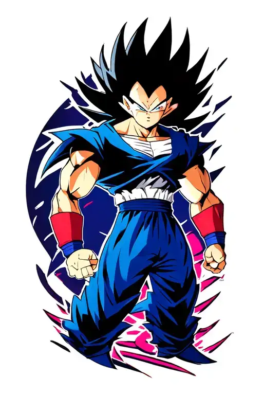 majin vegeta badass tattoo design idea
