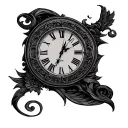 Roman numeral and time clock and Selina Jane rsoe tattoo design idea