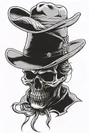 skull, cowboy tattoo design idea