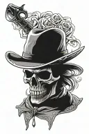 skull, cowboy tattoo design idea