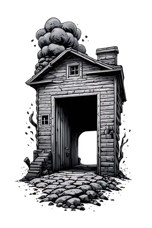 coal mine entrance tattoo design idea