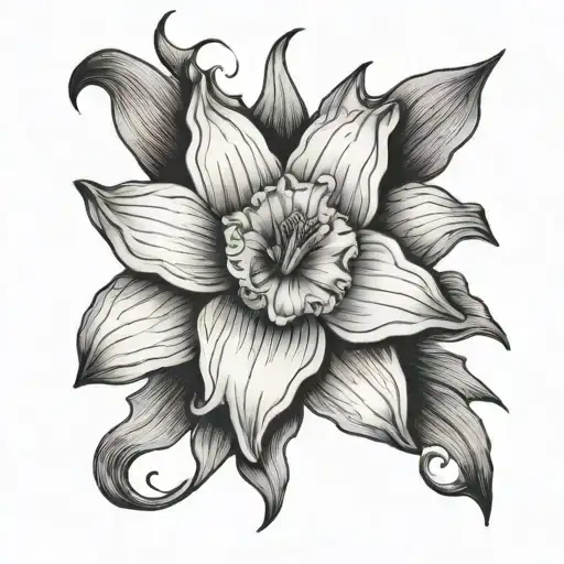 daffodil arm cuff tattoo design idea
