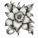 daffodil arm cuff tattoo design idea