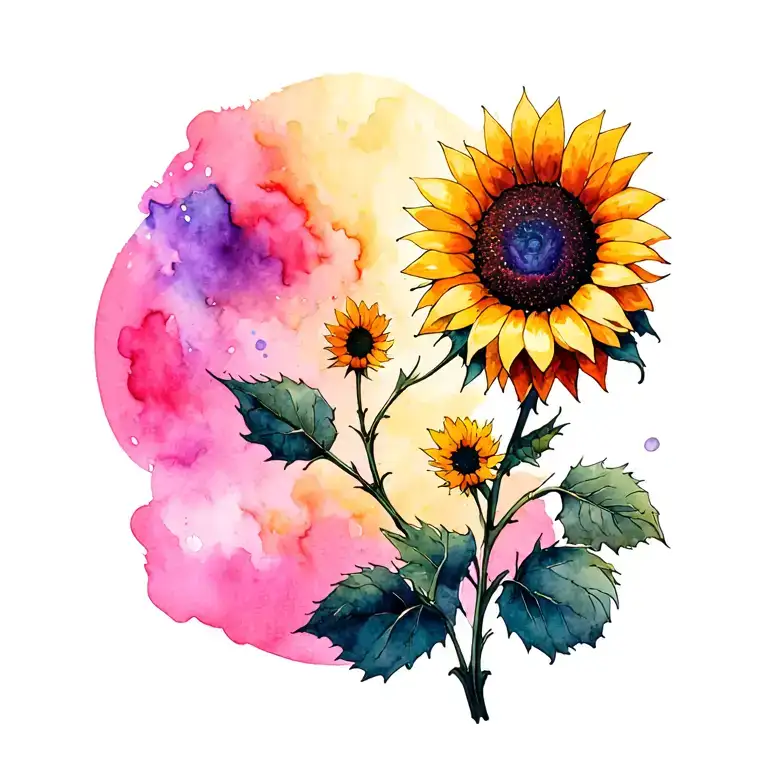 sunflower, cancer, spooky tattoo design idea