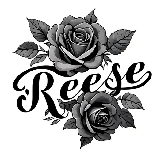 the name reese tattooed wit roses intertwined tattoo design idea