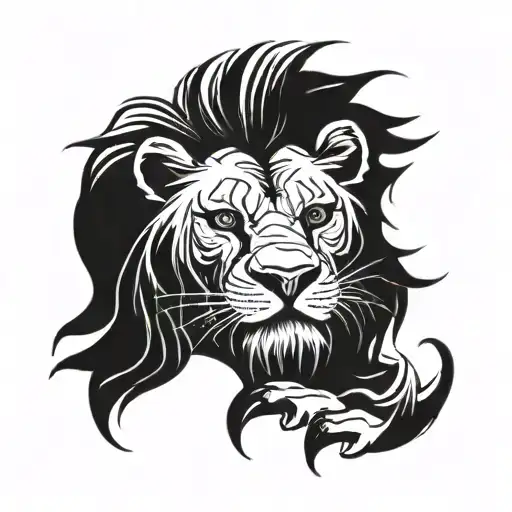 Incorporate a Japanese deep quote about strength and resilience into a lion tattoo design tattoo design idea