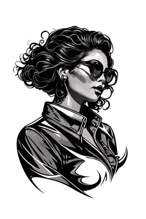 Pinstriping like on a 50's-60's muscle car that starts from the shoulders at its widest and highest and goes down the ba tattoo design idea