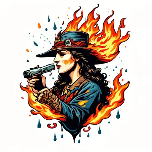 motive thru the fire and rain tattoo design idea