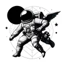 I love space, astronauts, geometric shapes, Tennessee, Greek mythology  tattoo design idea