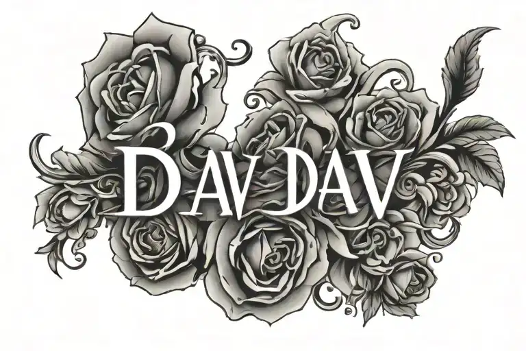 Written "DAV" on ring finger tattoo tattoo design idea