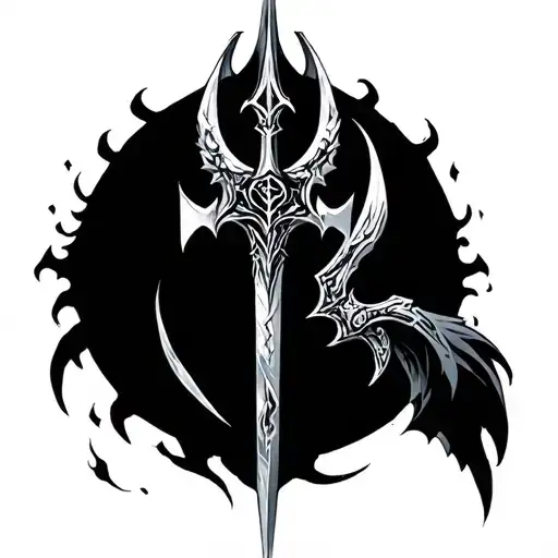 oblivion and oathkeeper keyblade kingdom hearts tattoo design idea