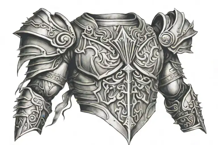 chest and shoulder armor of god tattoo tattoo design idea