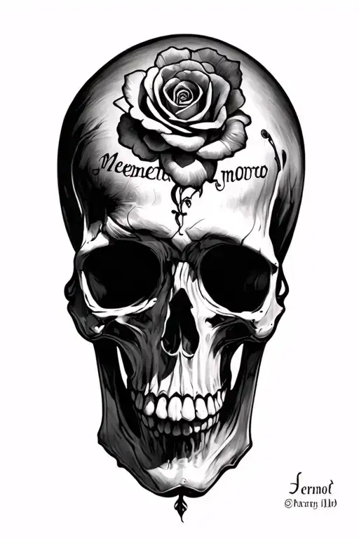 memento mori written tattoo design idea