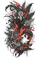 black flames tattoo design idea