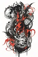 black flames tattoo design idea