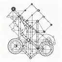 formula 1 and libra constellation intertwined simple tattoo design idea