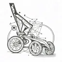 formula 1 and libra constellation intertwined simple tattoo design idea