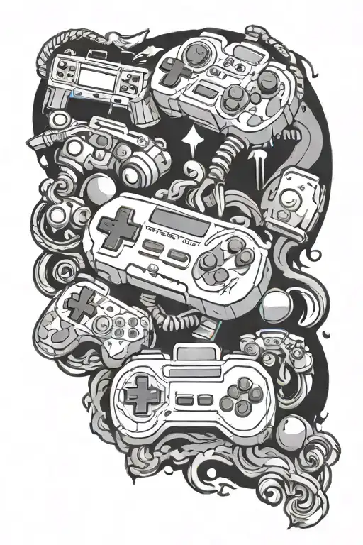 90s and 00s video games tattoo design idea