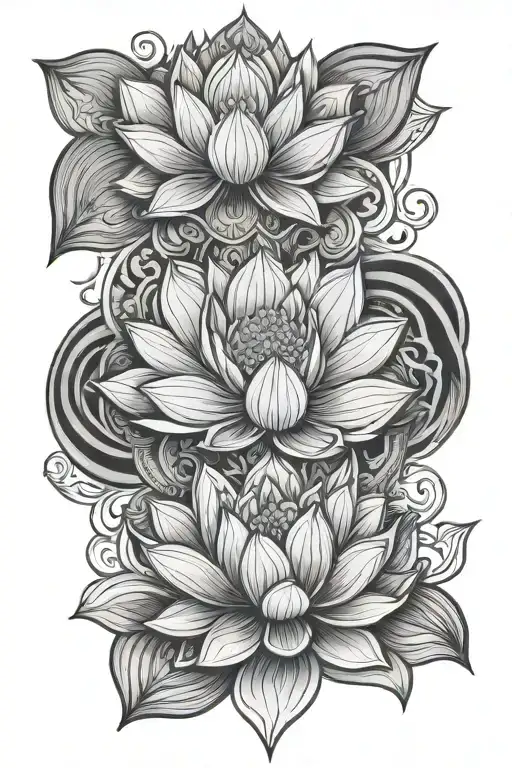 buddhist geo lotus tattoo design idea