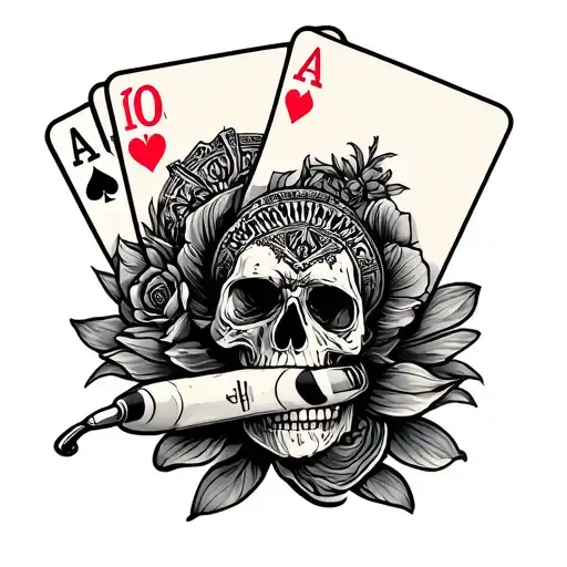 life is a gamble  tattoo design idea