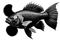 tiger fish with Scorpio tail tattoo design idea