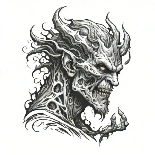 when does a man become a monster tattoo design idea