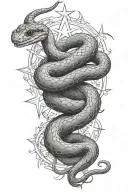 snake and star sign tattoo design idea