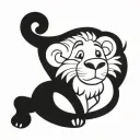 simba drawn tattoo design idea