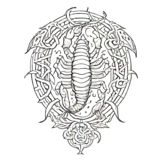 scorpion stinging tattoo design idea