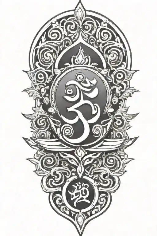 Incorporate an aum symbol tattoo design idea