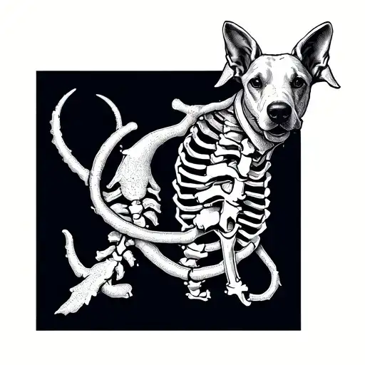 A dotwork tattoo of a veterinarian symbol intertwined with a spinal cord, symbolizing the client's passion for both professions tattoo design idea