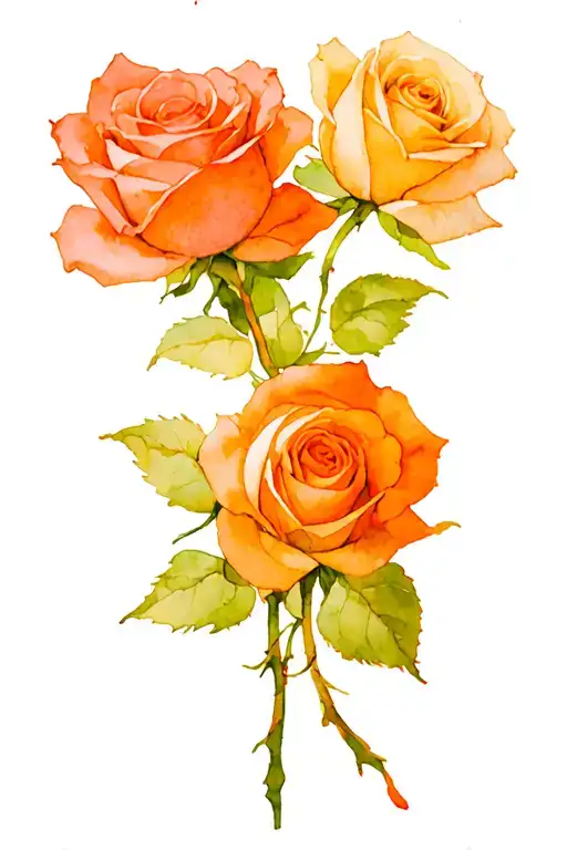 Roses Housewoman watercolors tattoo design idea