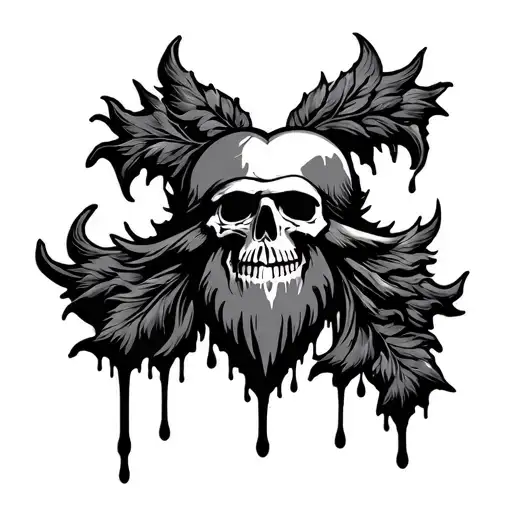 blackbeards flag bleeding heart tattoo design idea