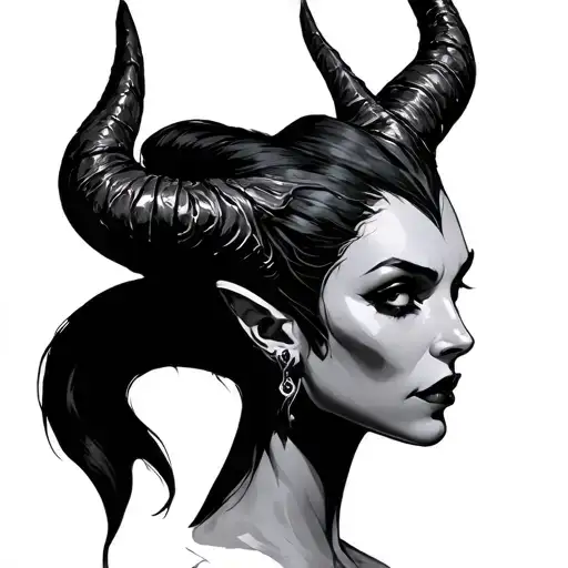Maleficent Horns tattoo design idea