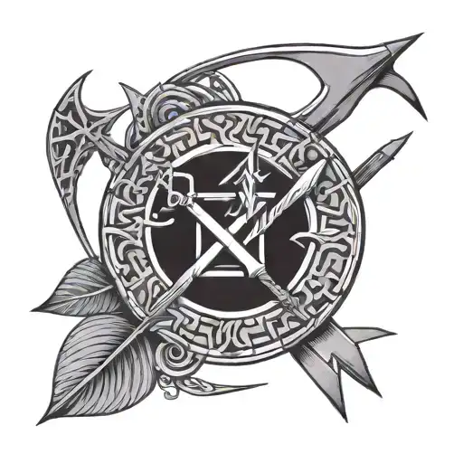 one direction band with arrows  tattoo design idea