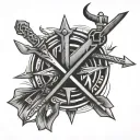 one direction band with arrows  tattoo design idea