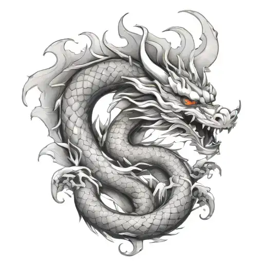 asian inspired dragon tattoo design idea