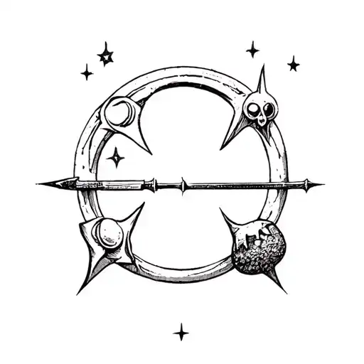 Harry Potter with Lords of the rings, mixed with Star Wars. small tattoo tattoo design idea