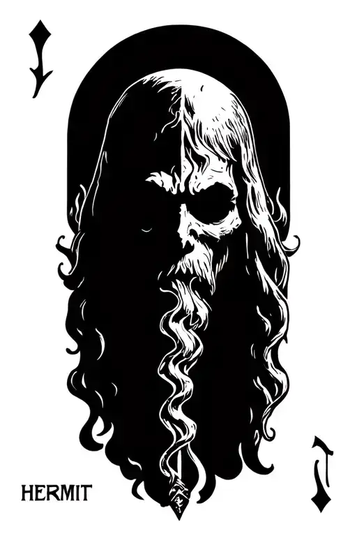 The hermit tarot card tattoo design idea