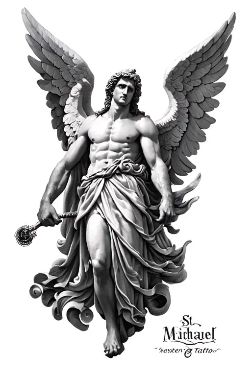 st michael archangel tattoo design idea