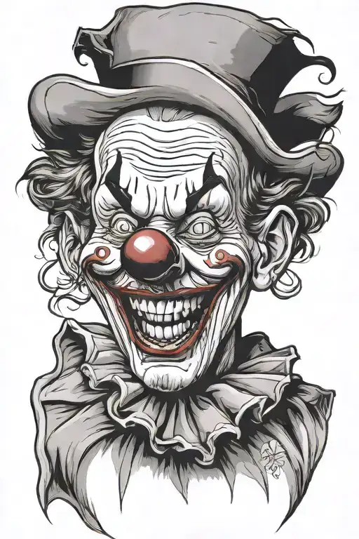 art the clown laughing tattoo design idea
