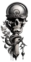 anchor, magnifying glass tattoo design idea