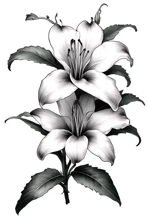 Steganography of the word CUMSLUT in a tigerlilly flower tattoo design idea